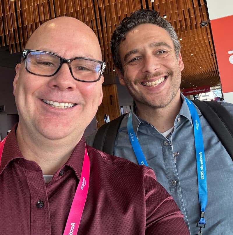 Scott Letourneau with Paul Somerstein, head of Amazon partnerships, at Amazon Accelerate